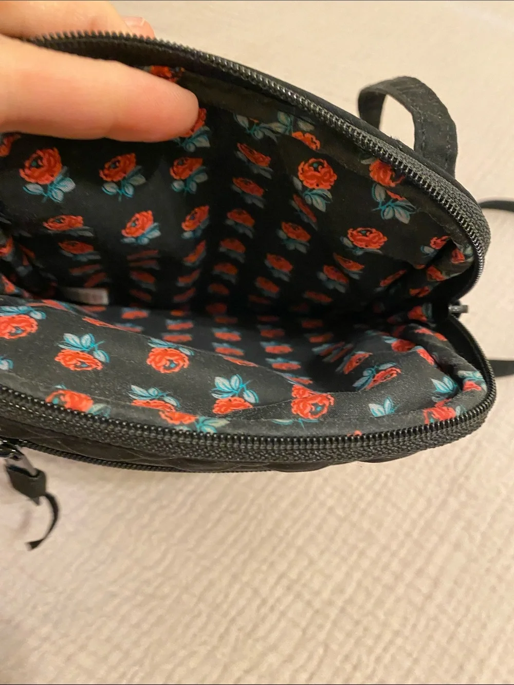 Vera Bradley Black Quilted Small Crossbody Bag